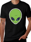 Alien Head Graphic T-Shirt - Black Cotton Tee