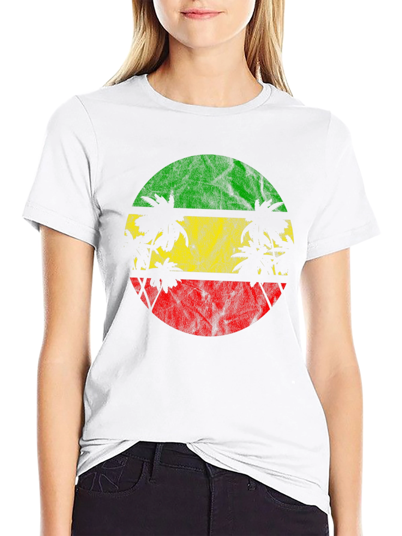 Rasta Palm Tree Graphic T-Shirt