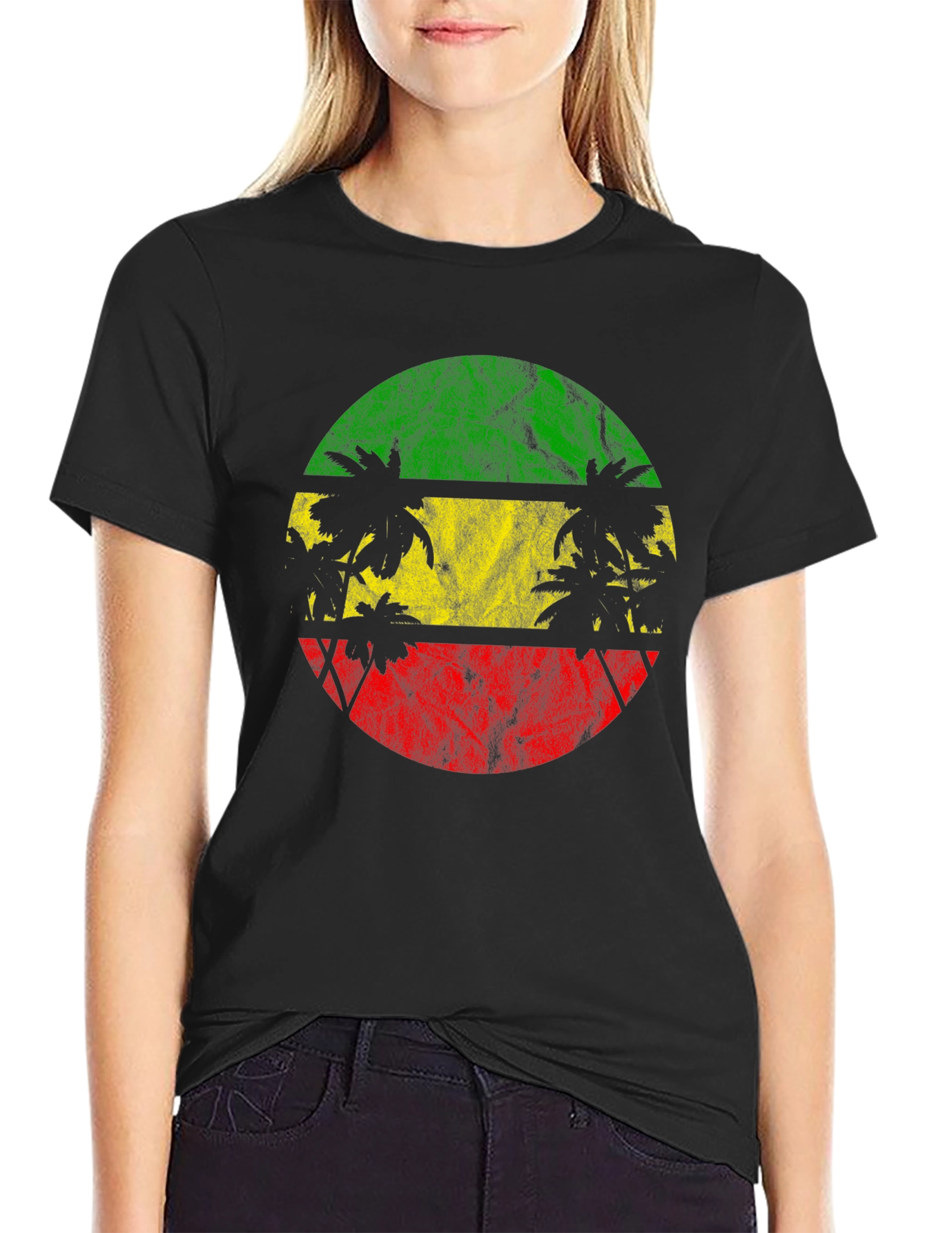Rasta Palm Tree Graphic T-Shirt