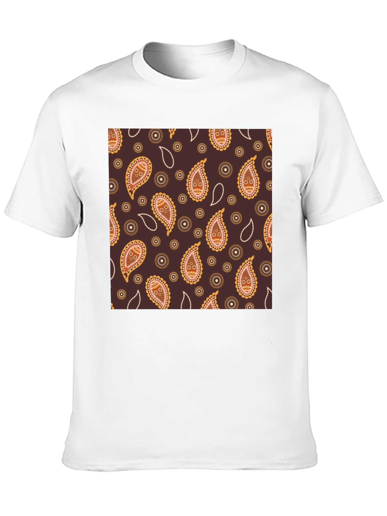 Paisley Pattern Black T-Shirt