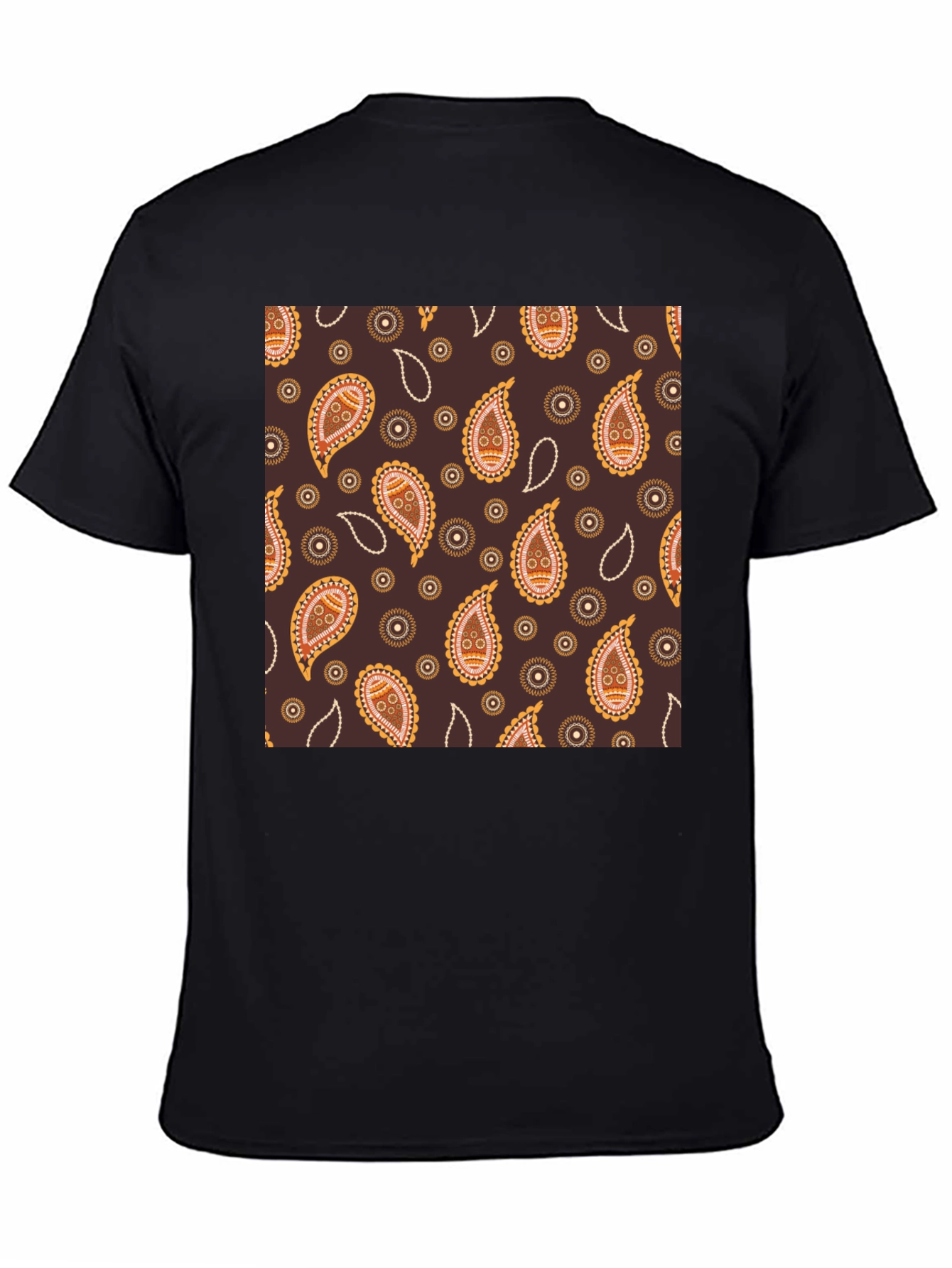 Paisley Pattern Black T-Shirt