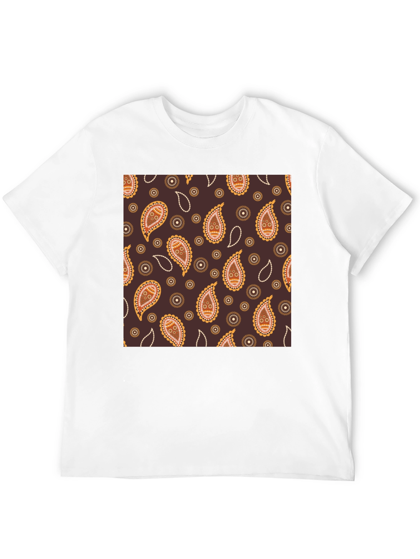 Paisley Pattern Black T-Shirt
