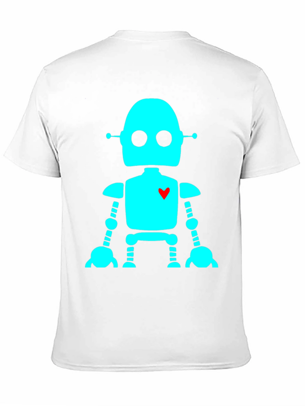 Robot with Heart T-Shirt - Black Short Sleeve