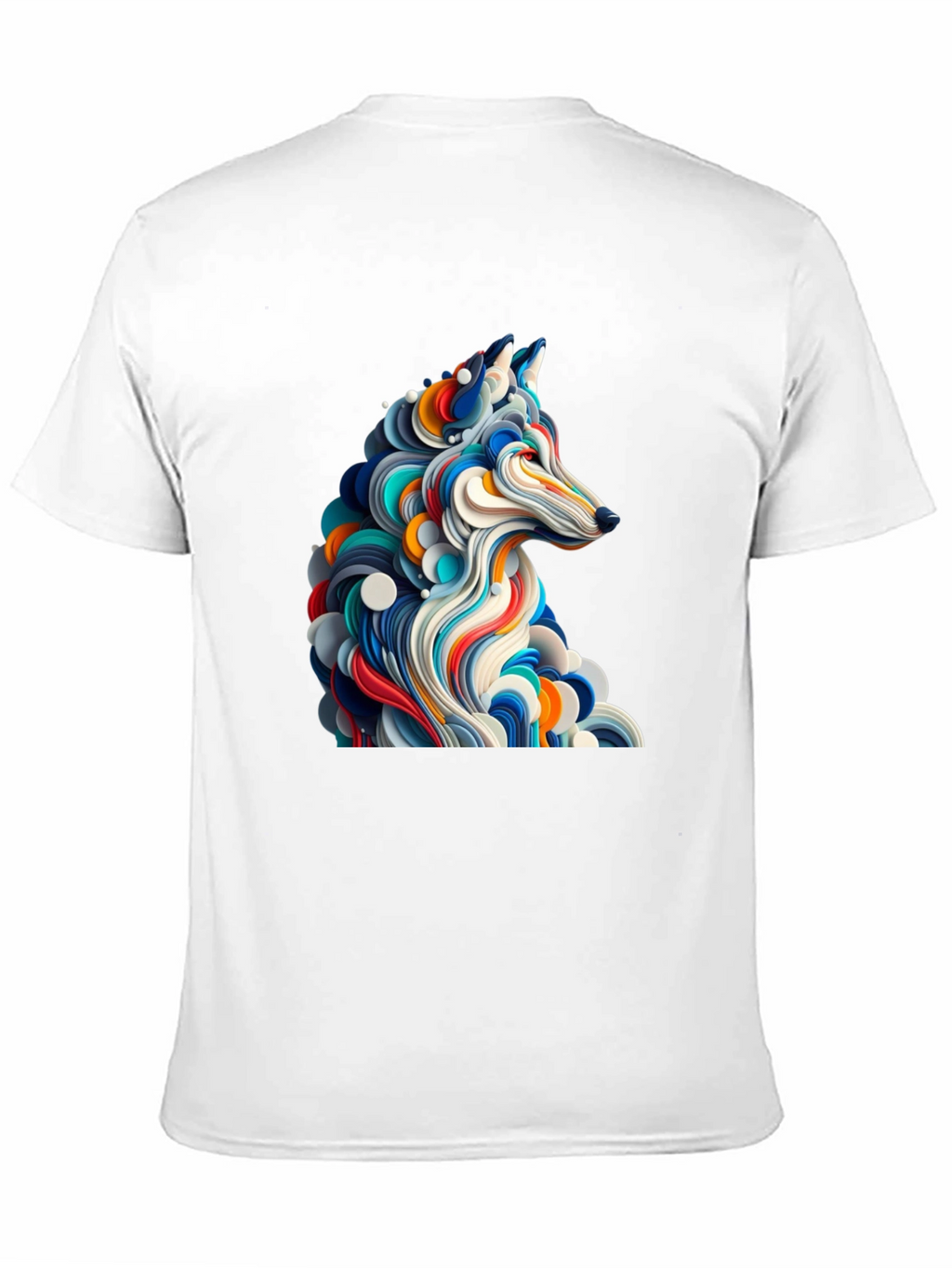 Abstract Wolf Graphic Black T-Shirt