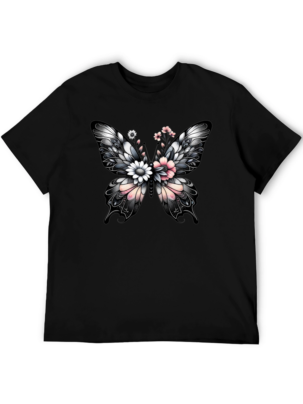 Butterfly Floral Graphic Print T-Shirt