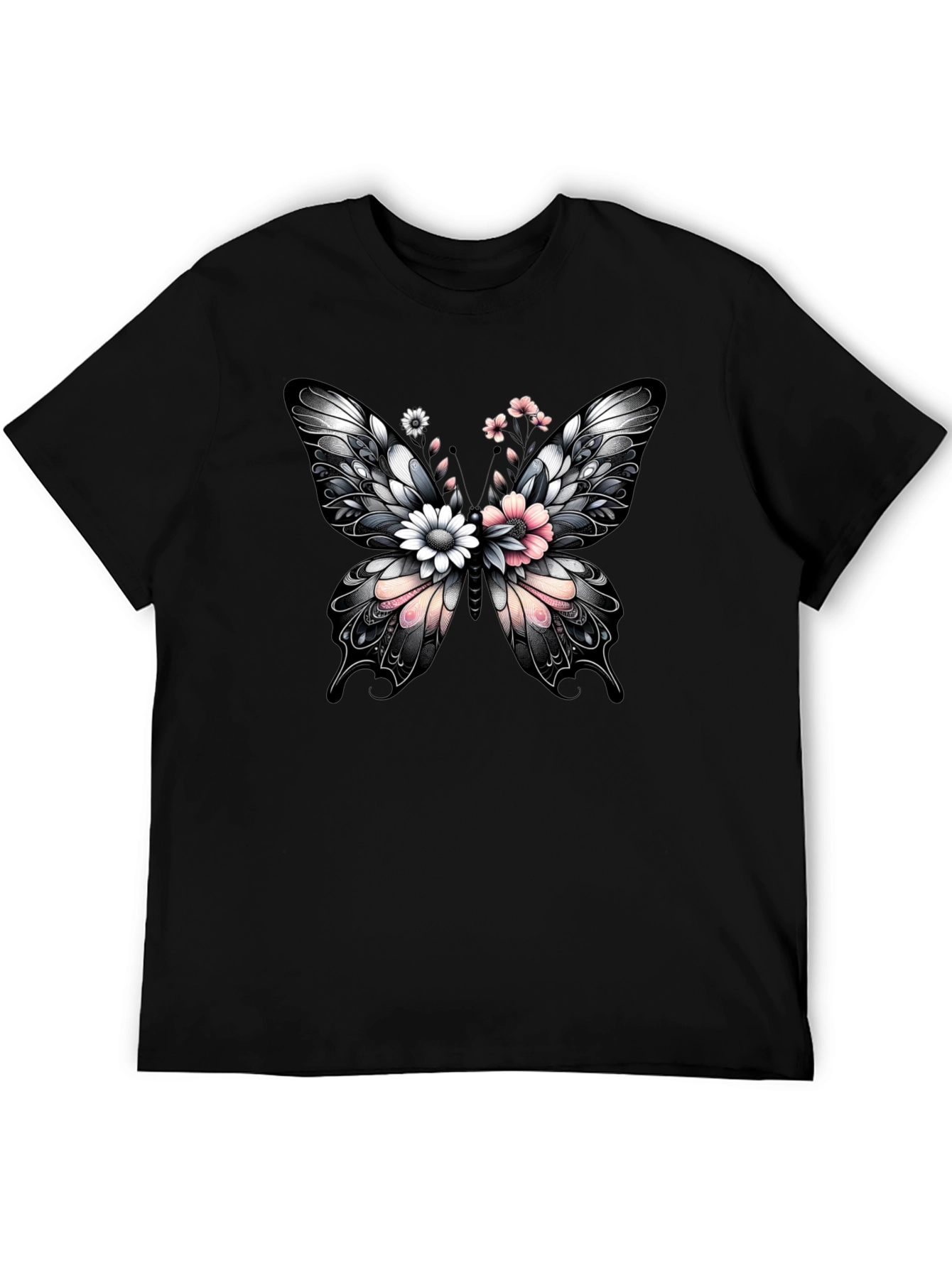 Butterfly Floral Graphic Print T-Shirt