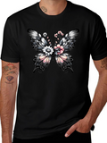 Butterfly Floral Graphic Print T-Shirt