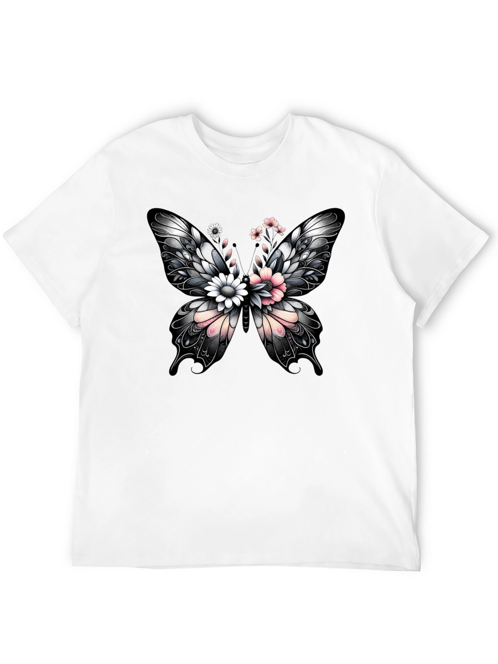 Butterfly Floral Graphic Print T-Shirt