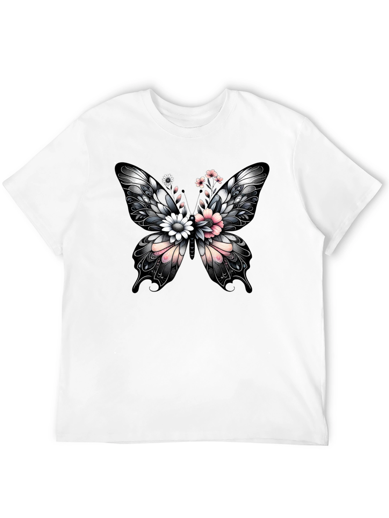 Butterfly Floral Graphic Print T-Shirt