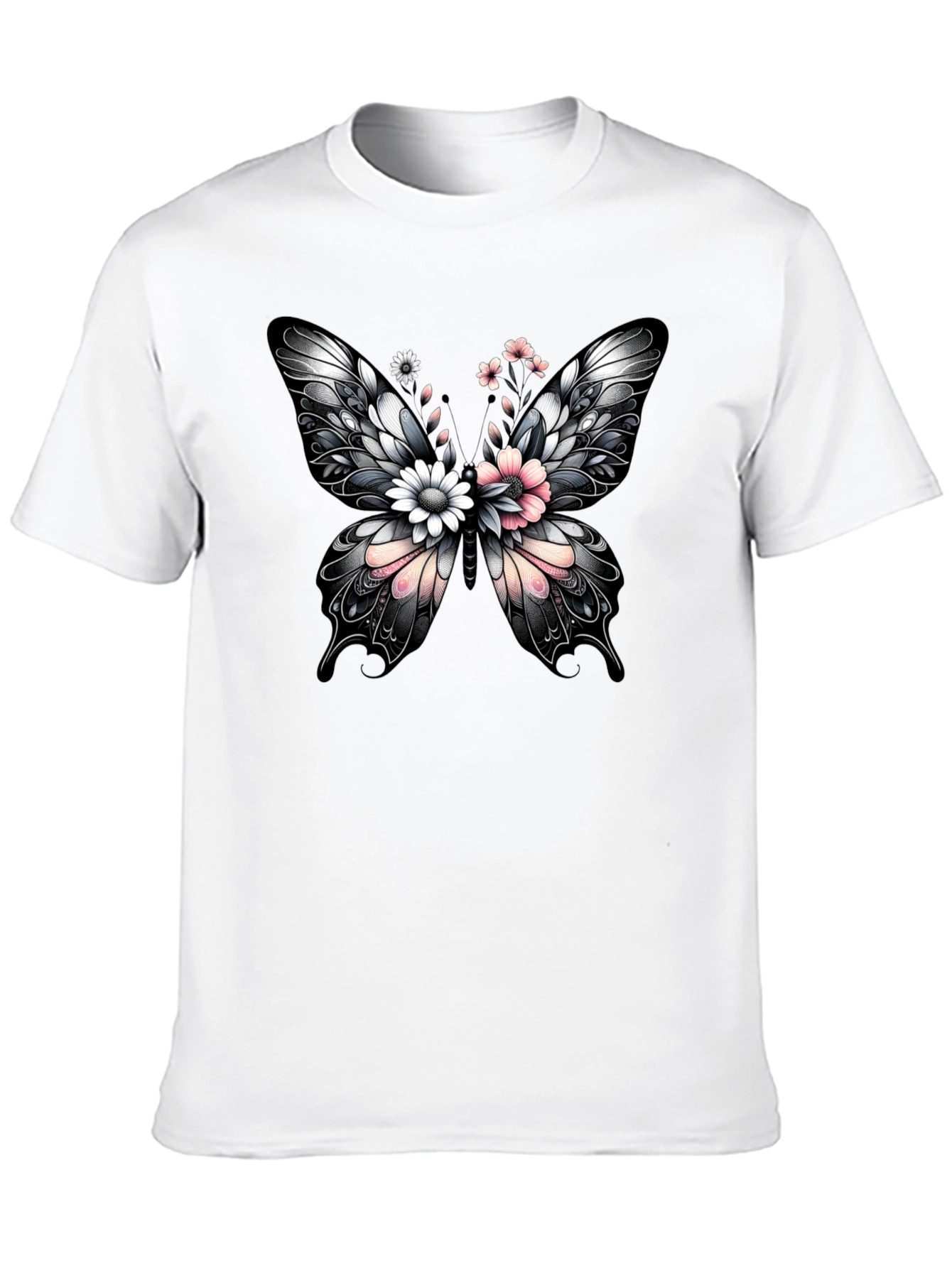 Butterfly Floral Graphic Print T-Shirt