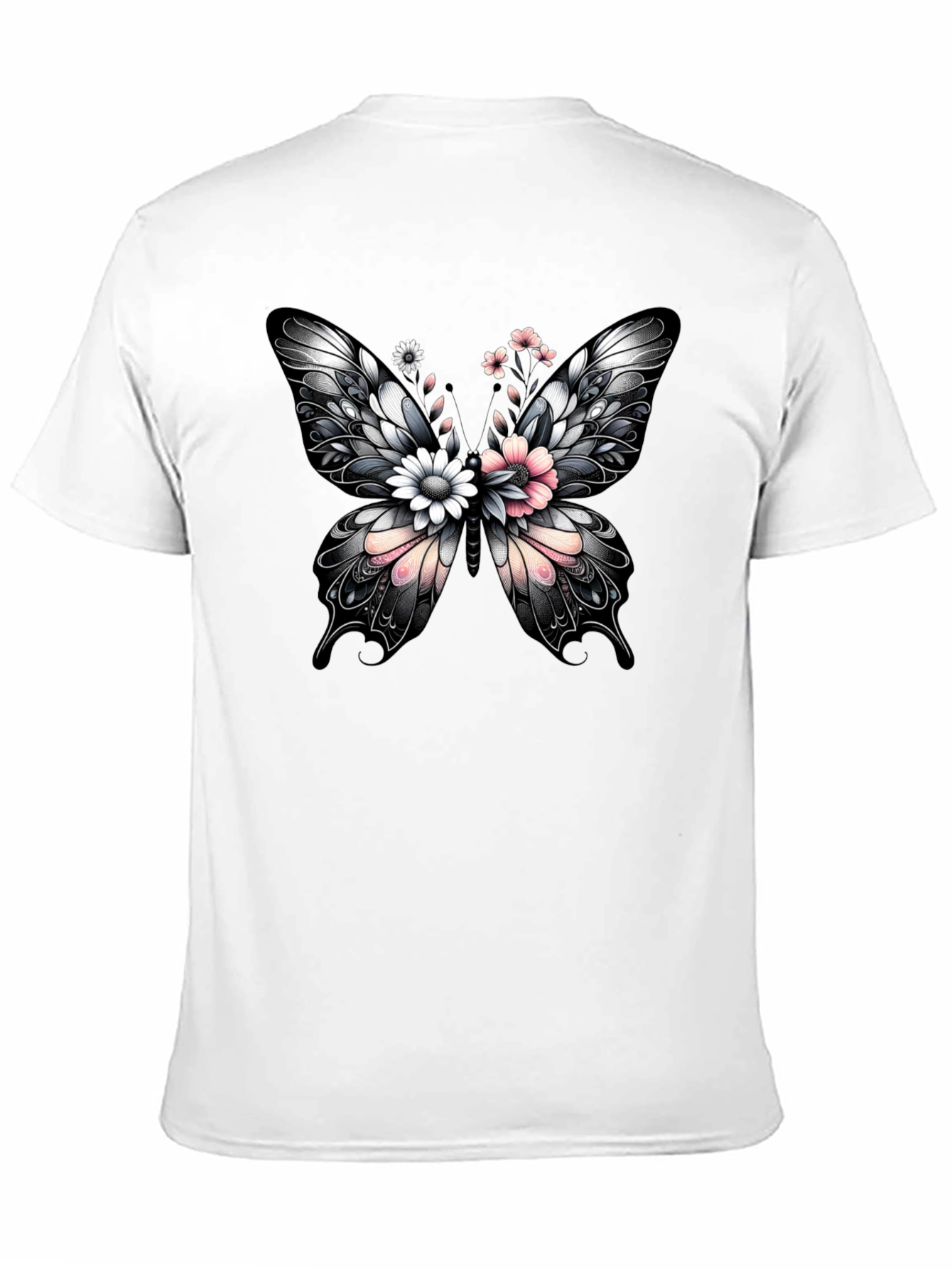 Butterfly Floral Graphic Print T-Shirt