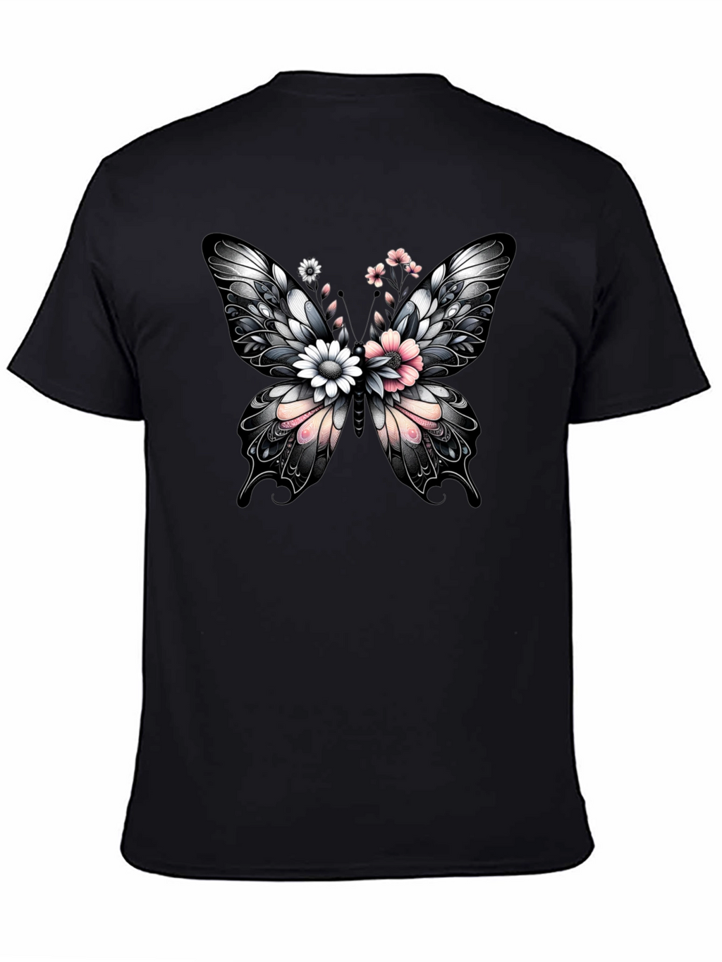 Butterfly Floral Graphic Print T-Shirt