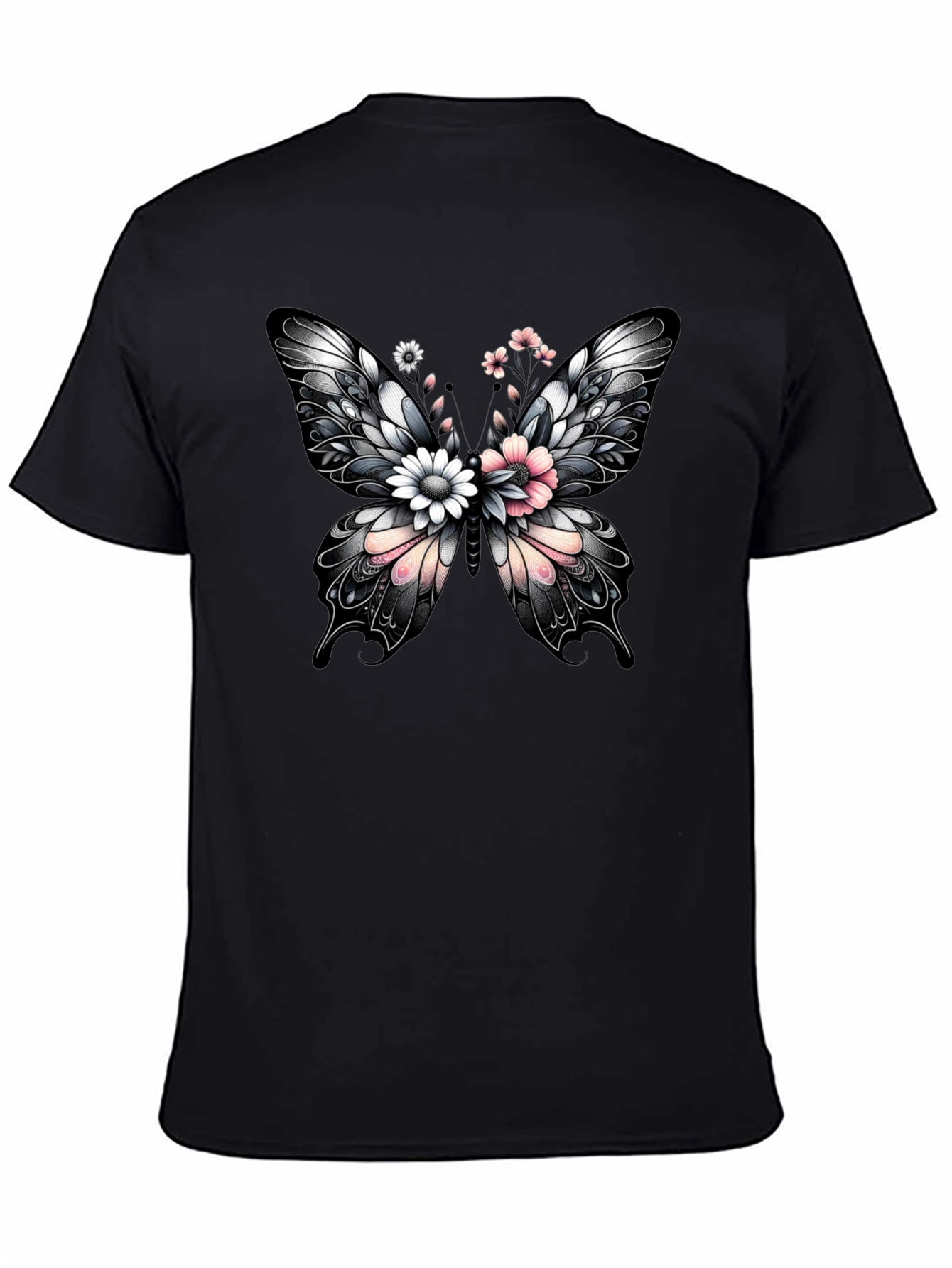 Butterfly Floral Graphic Print T-Shirt