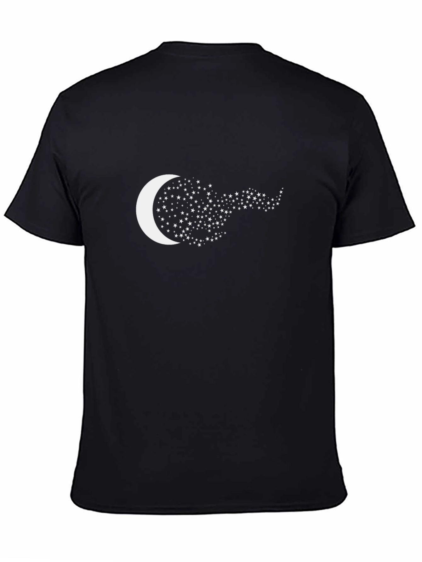 Celestial Moon & Stars Graphic Tee - Black