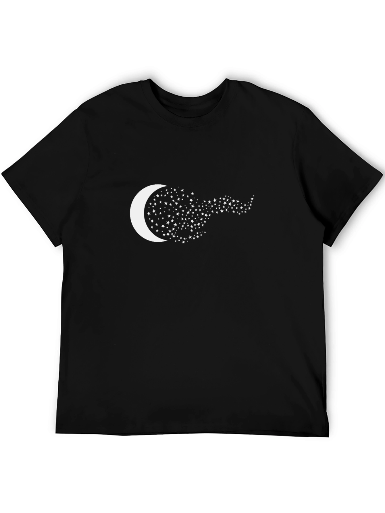 Celestial Moon & Stars Graphic Tee - Black