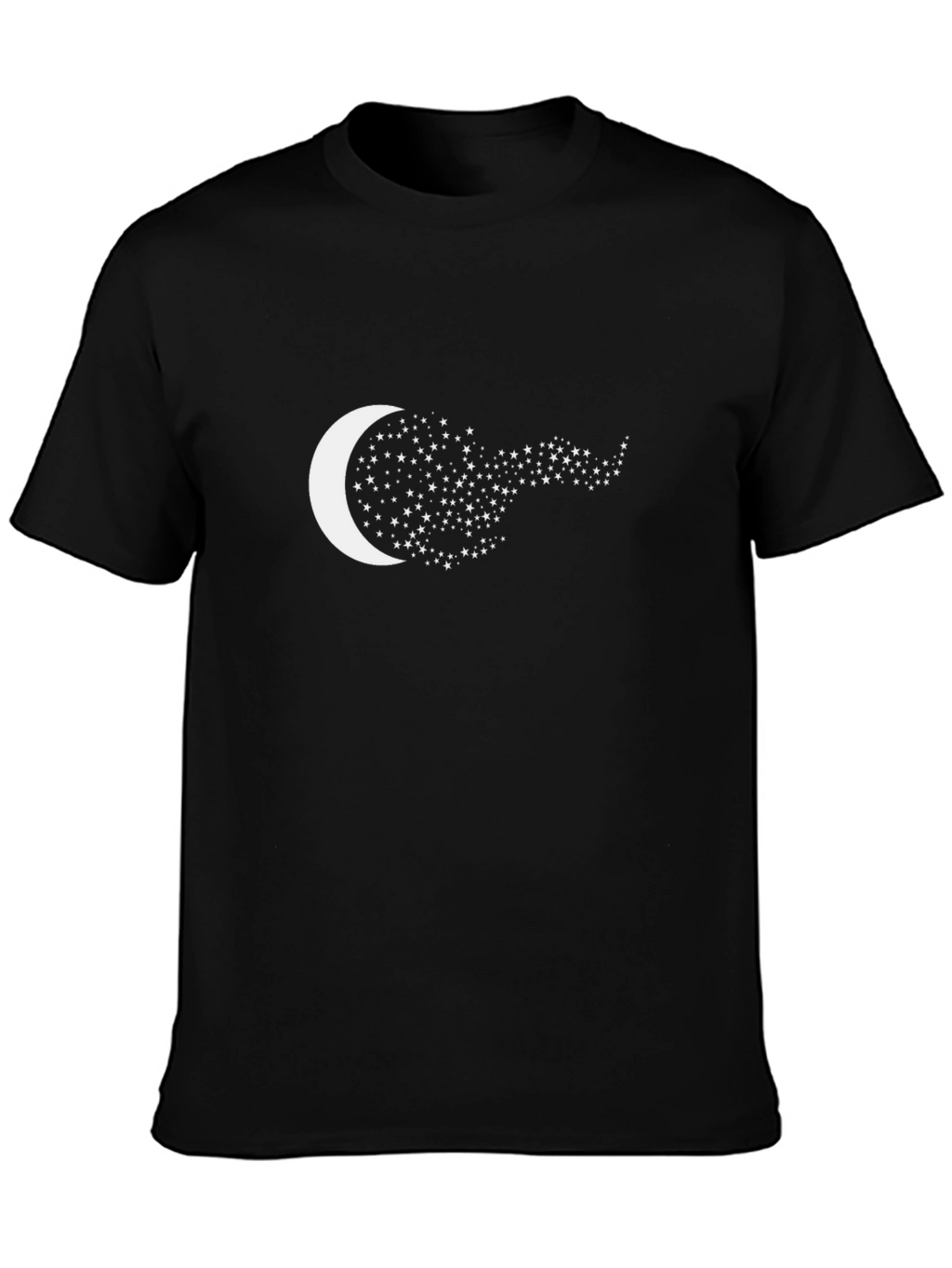 Celestial Moon & Stars Graphic Tee - Black
