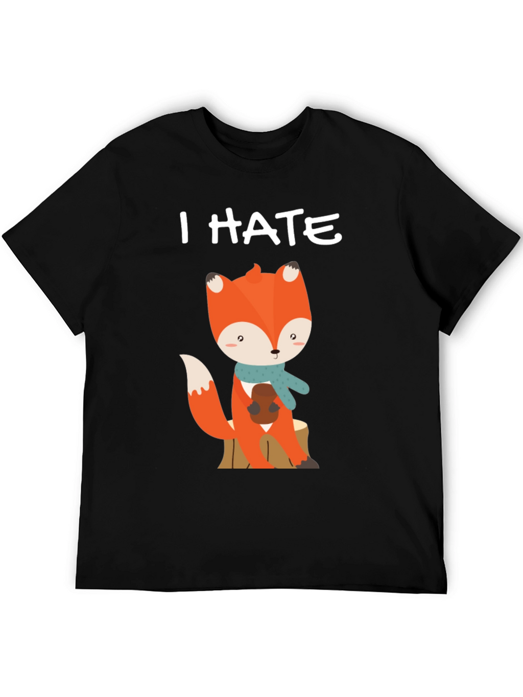 I Hate Mornings Cute Fox Graphic Tee