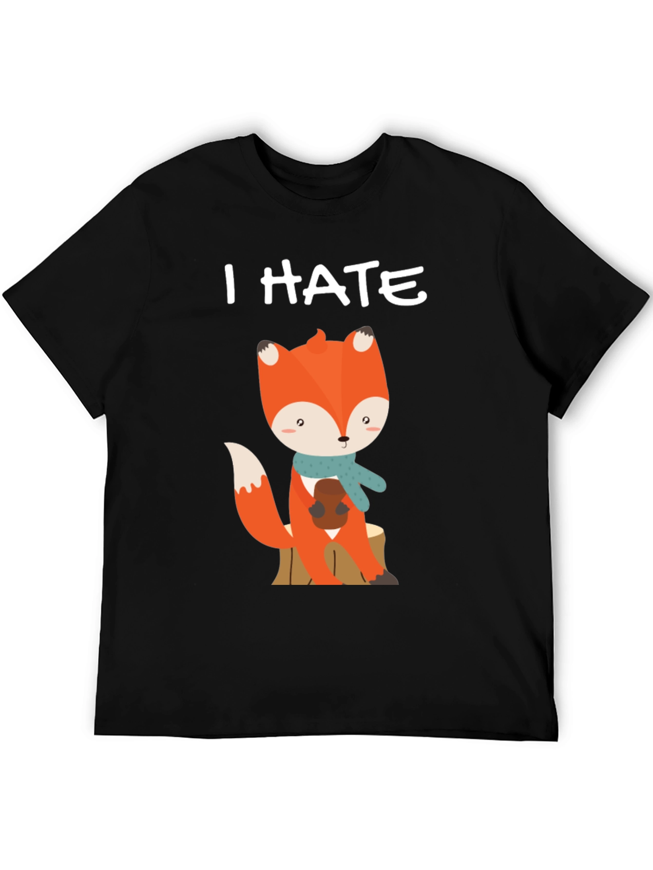I Hate Mornings Cute Fox Graphic Tee
