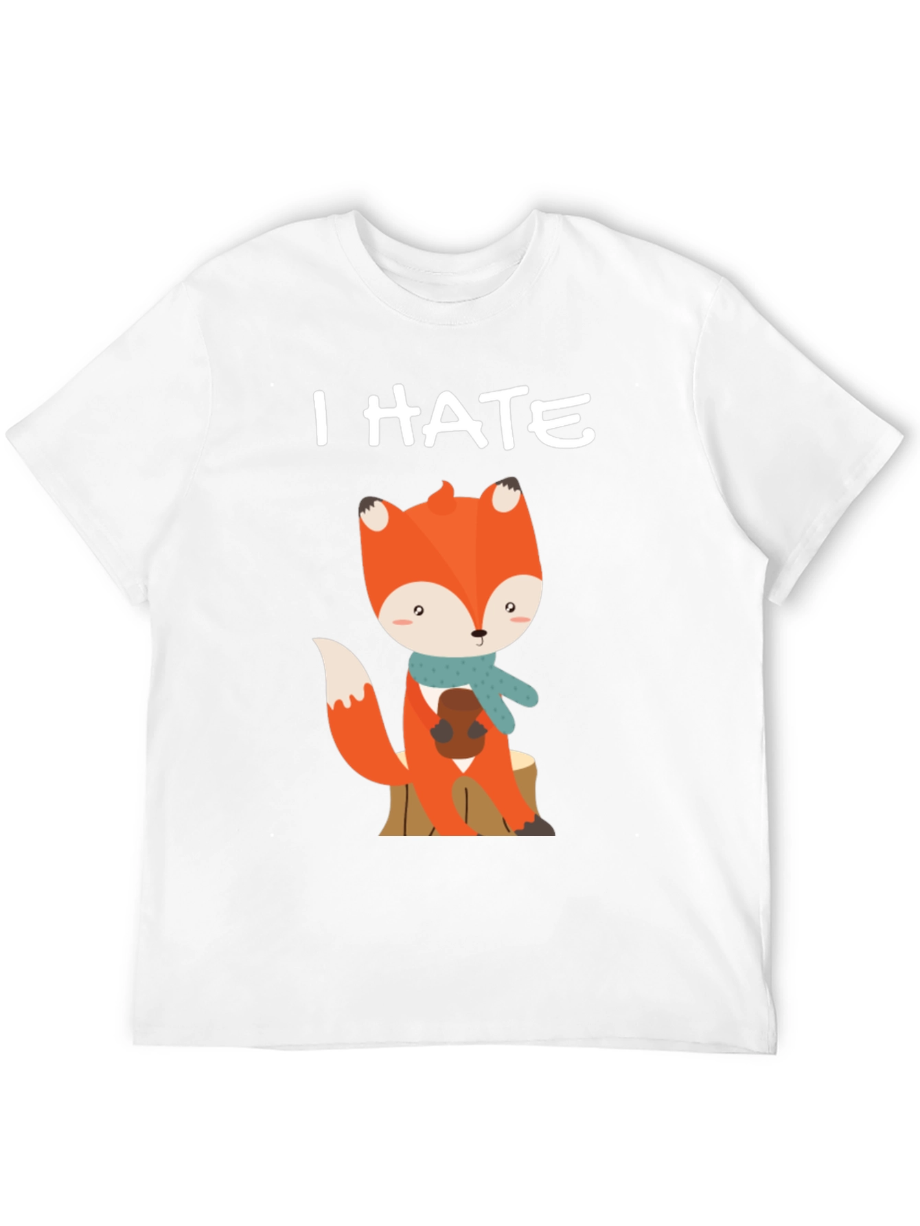 I Hate Mornings Cute Fox Graphic Tee