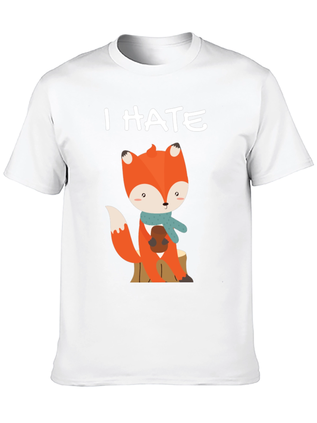 I Hate Mornings Cute Fox Graphic Tee