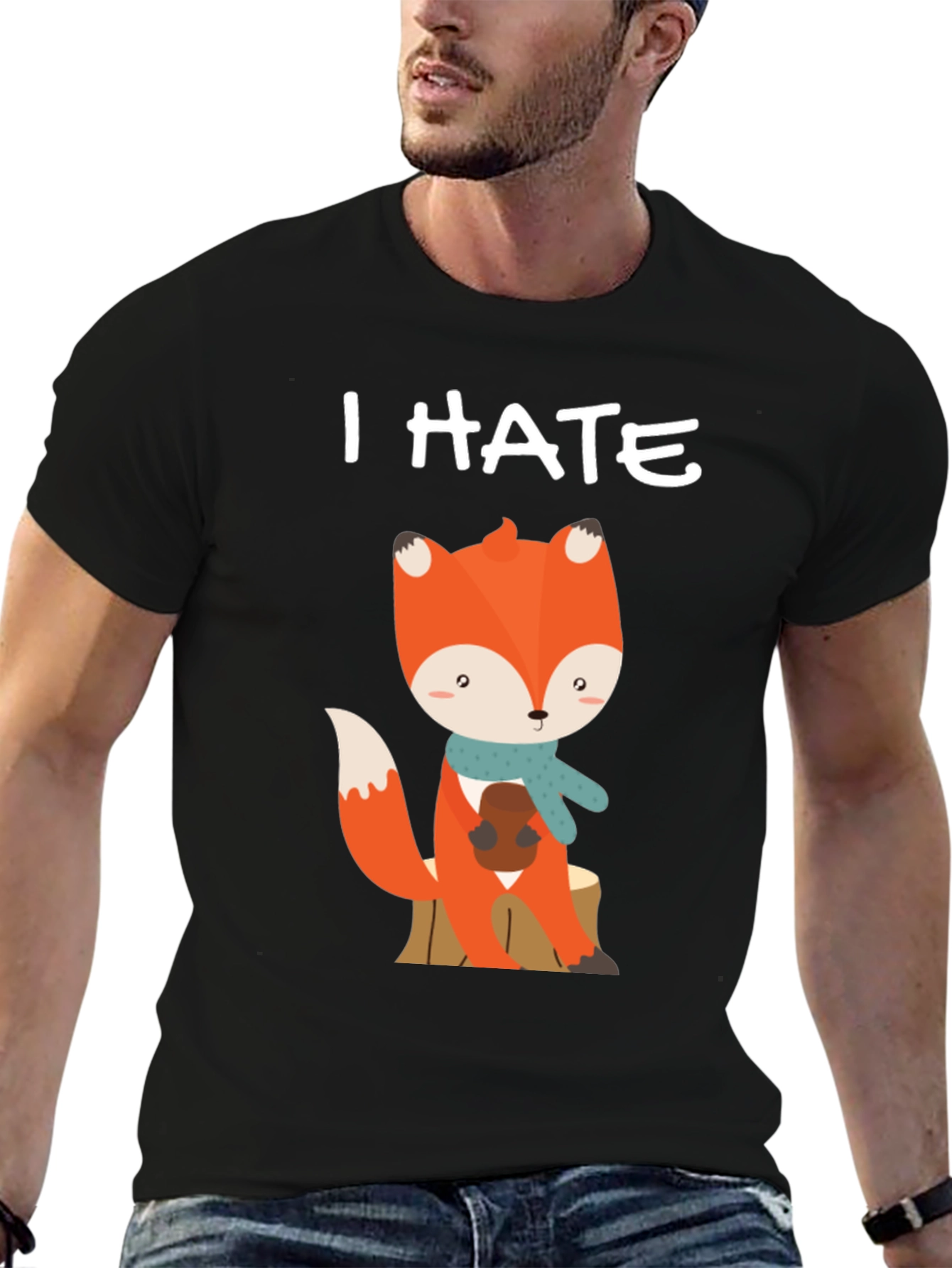 I Hate Mornings Cute Fox Graphic Tee