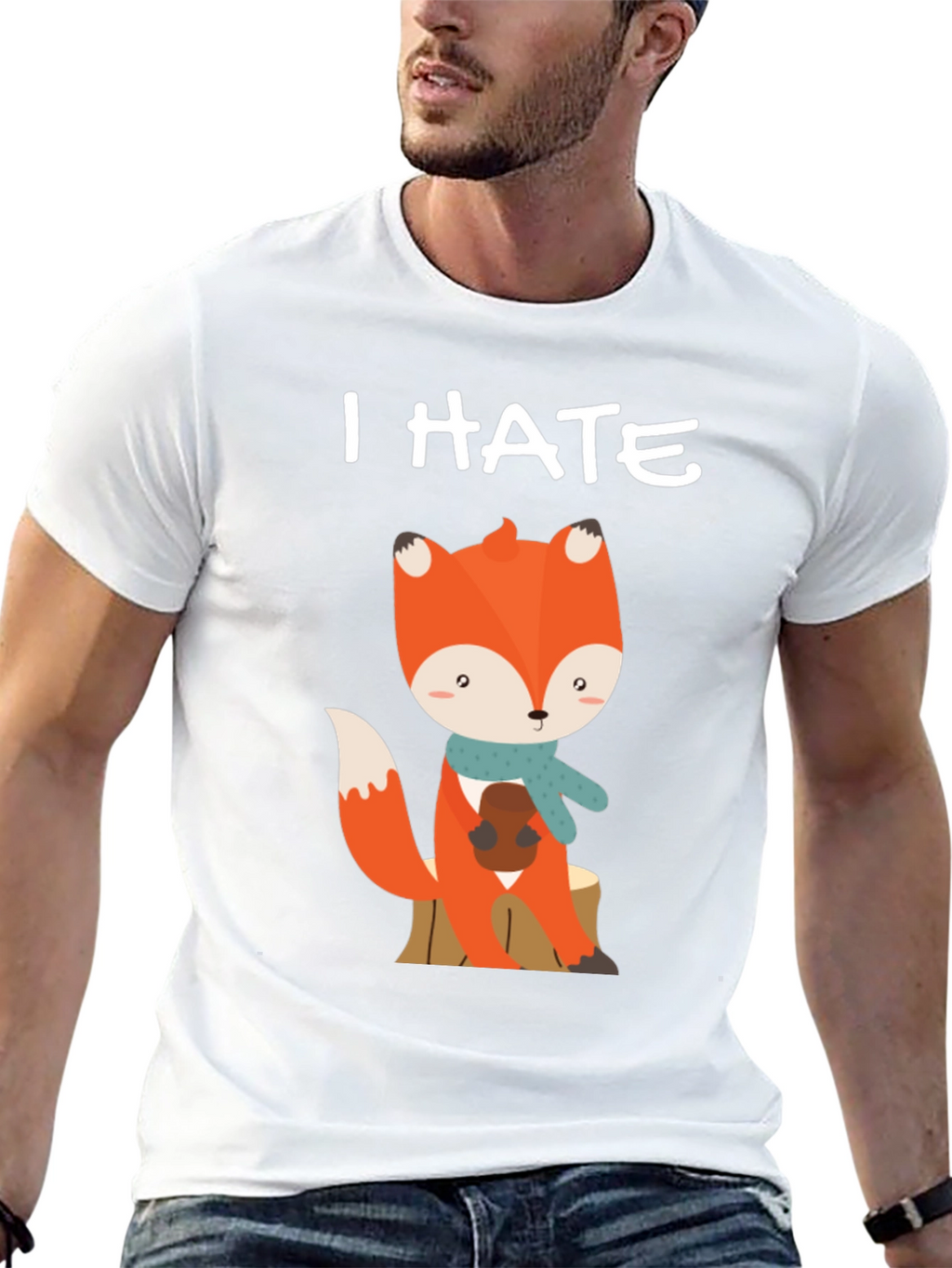 I Hate Mornings Cute Fox Graphic Tee