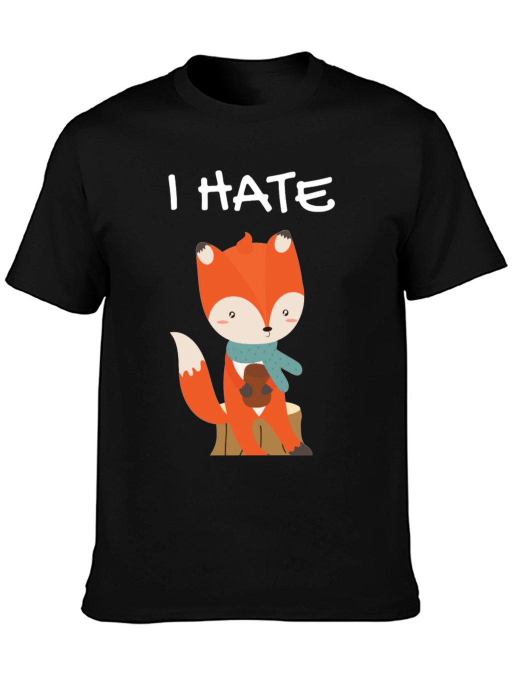 I Hate Mornings Cute Fox Graphic Tee