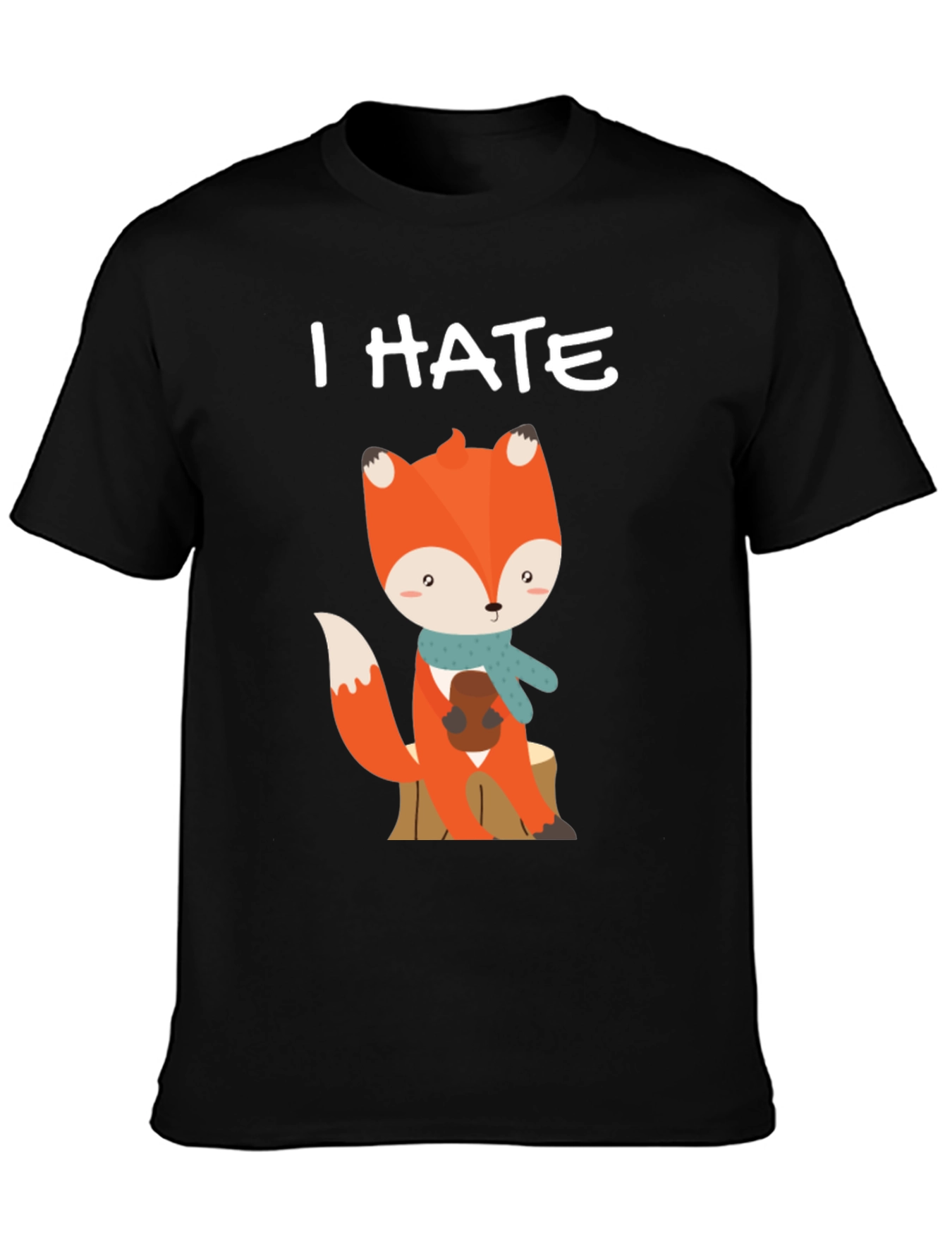 I Hate Mornings Cute Fox Graphic Tee
