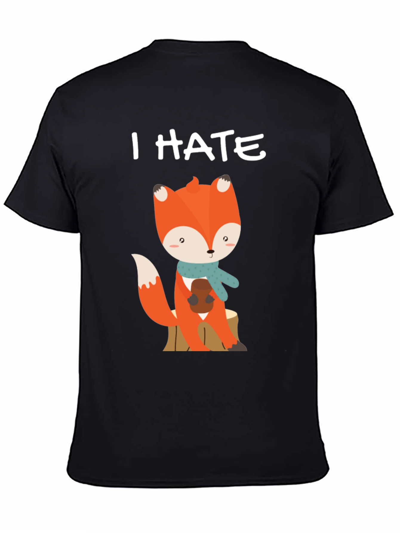 I Hate Mornings Cute Fox Graphic Tee