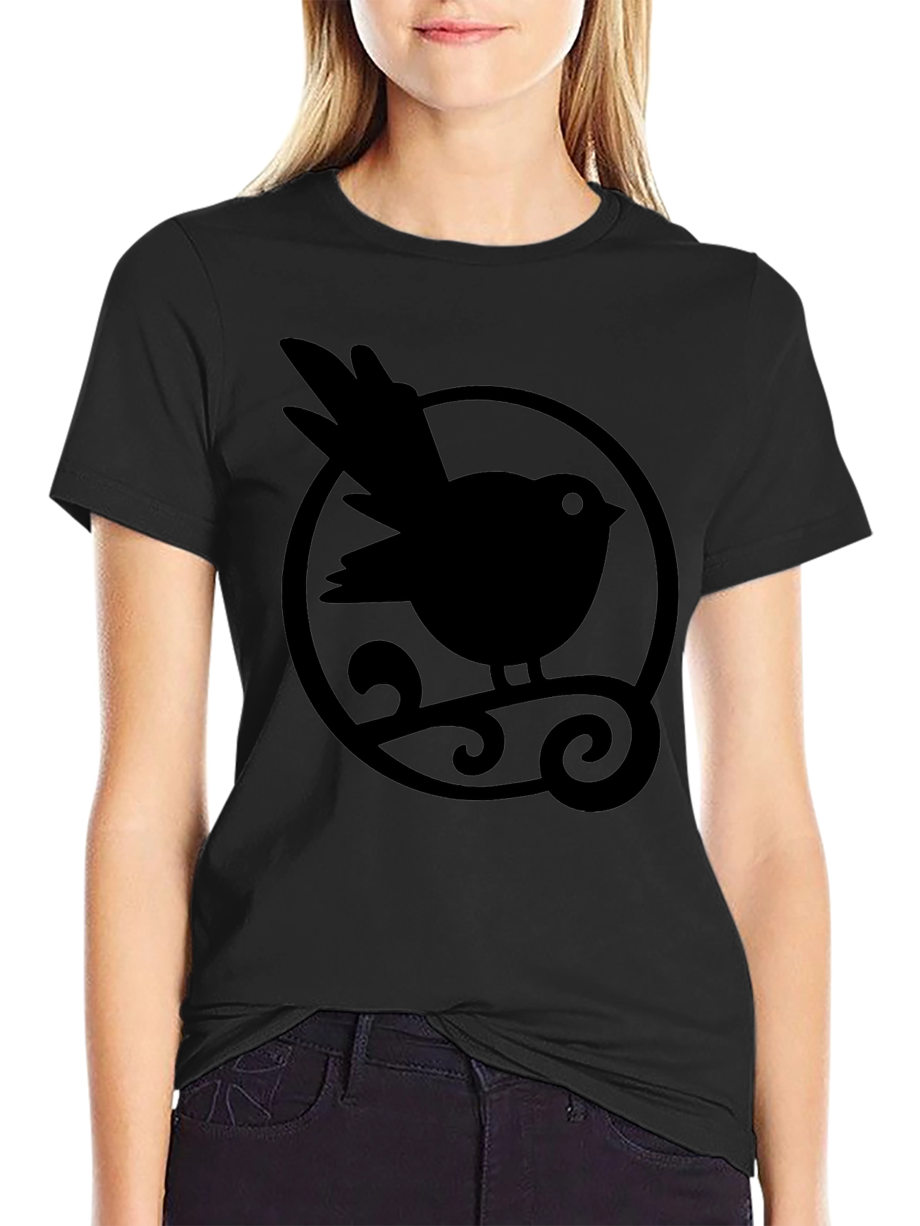 Bird Graphic Tee - Stylish Round Design Comfortable Fit