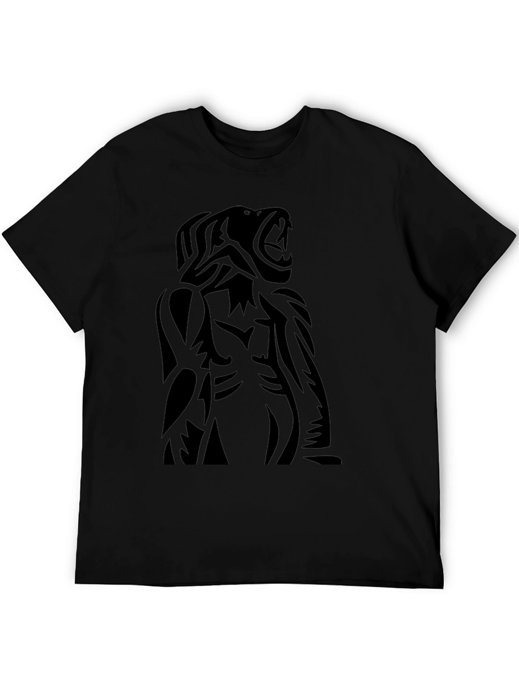 Roaring Beast Black Graphic Tee - Bold Statement Shirt