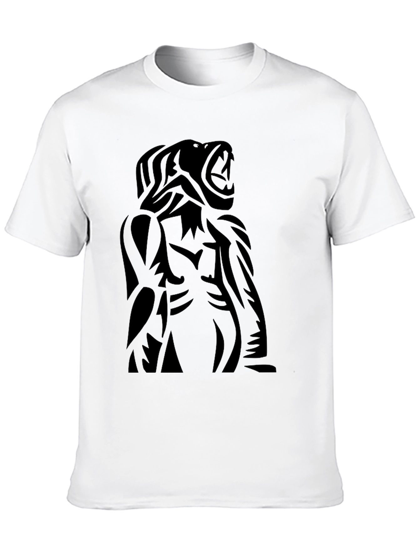 Roaring Beast Black Graphic Tee - Bold Statement Shirt
