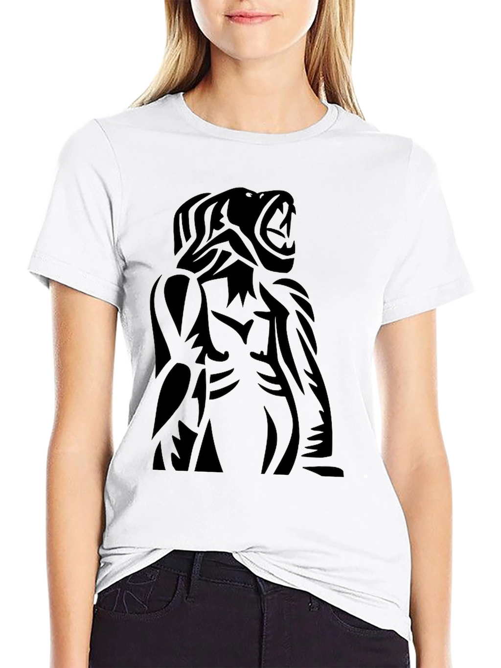 Roaring Beast Black Graphic Tee - Bold Statement Shirt