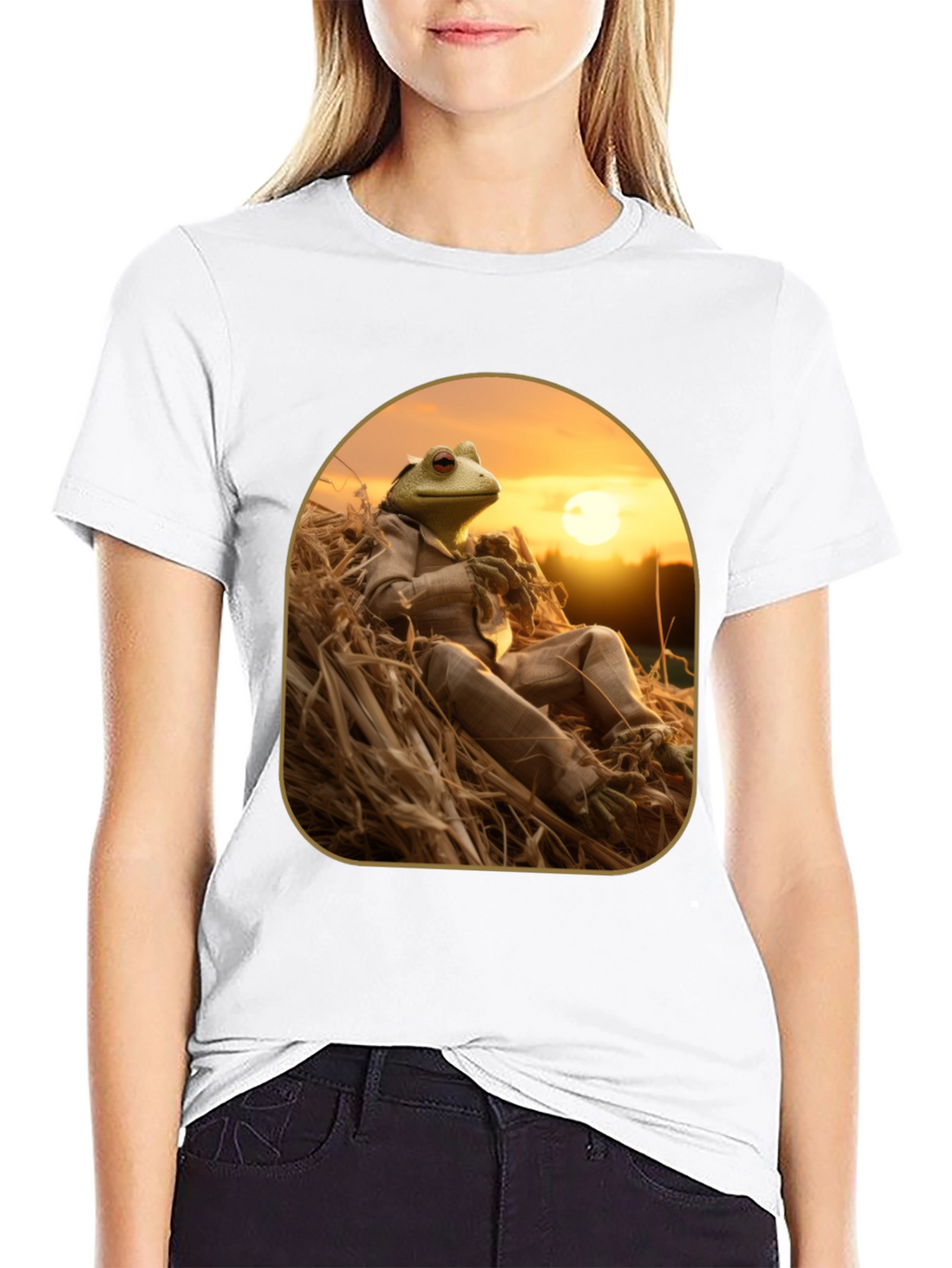Frog in Suit Graphic T-Shirt - Relaxed Nature Style