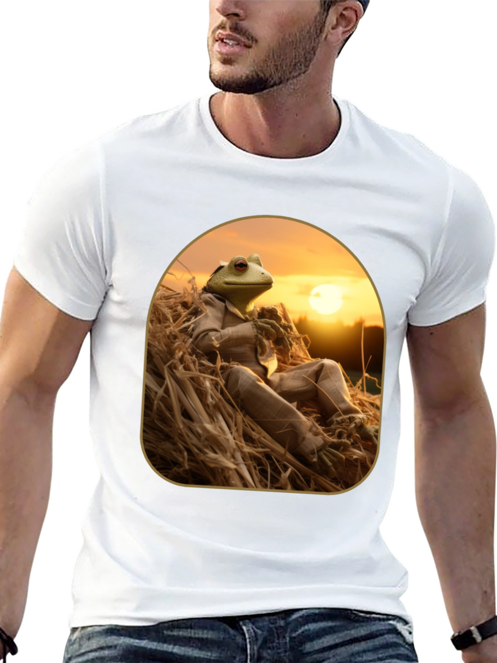 Frog in Suit Graphic T-Shirt - Relaxed Nature Style