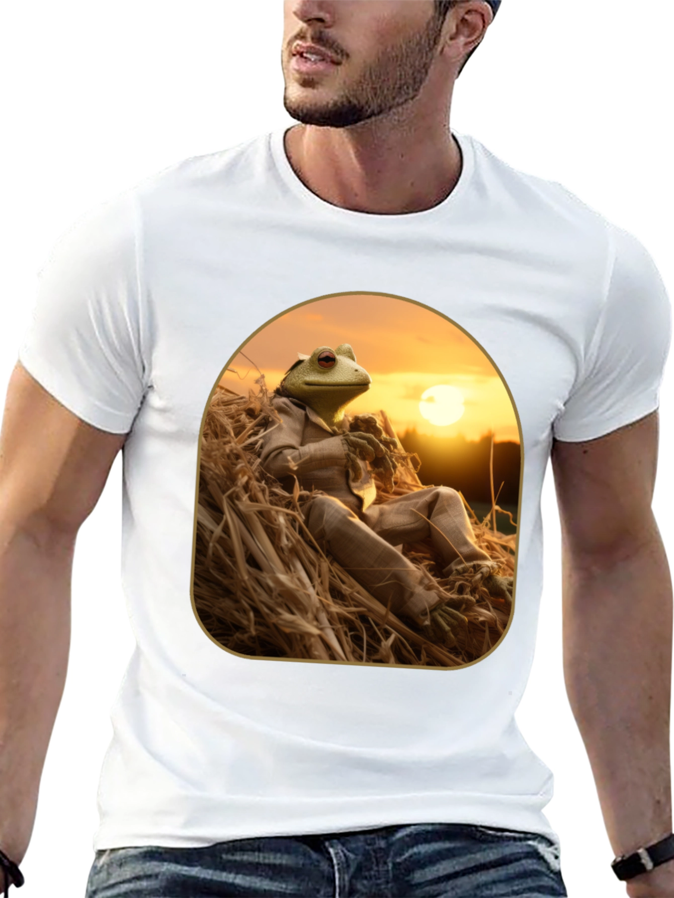 Frog in Suit Graphic T-Shirt - Relaxed Nature Style