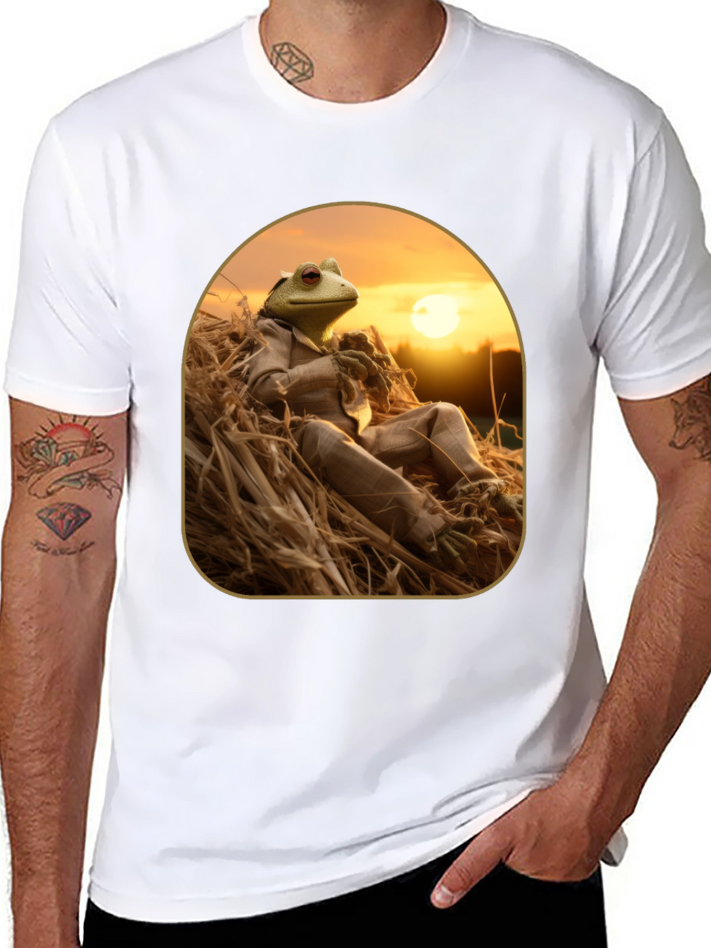 Frog in Suit Graphic T-Shirt - Relaxed Nature Style