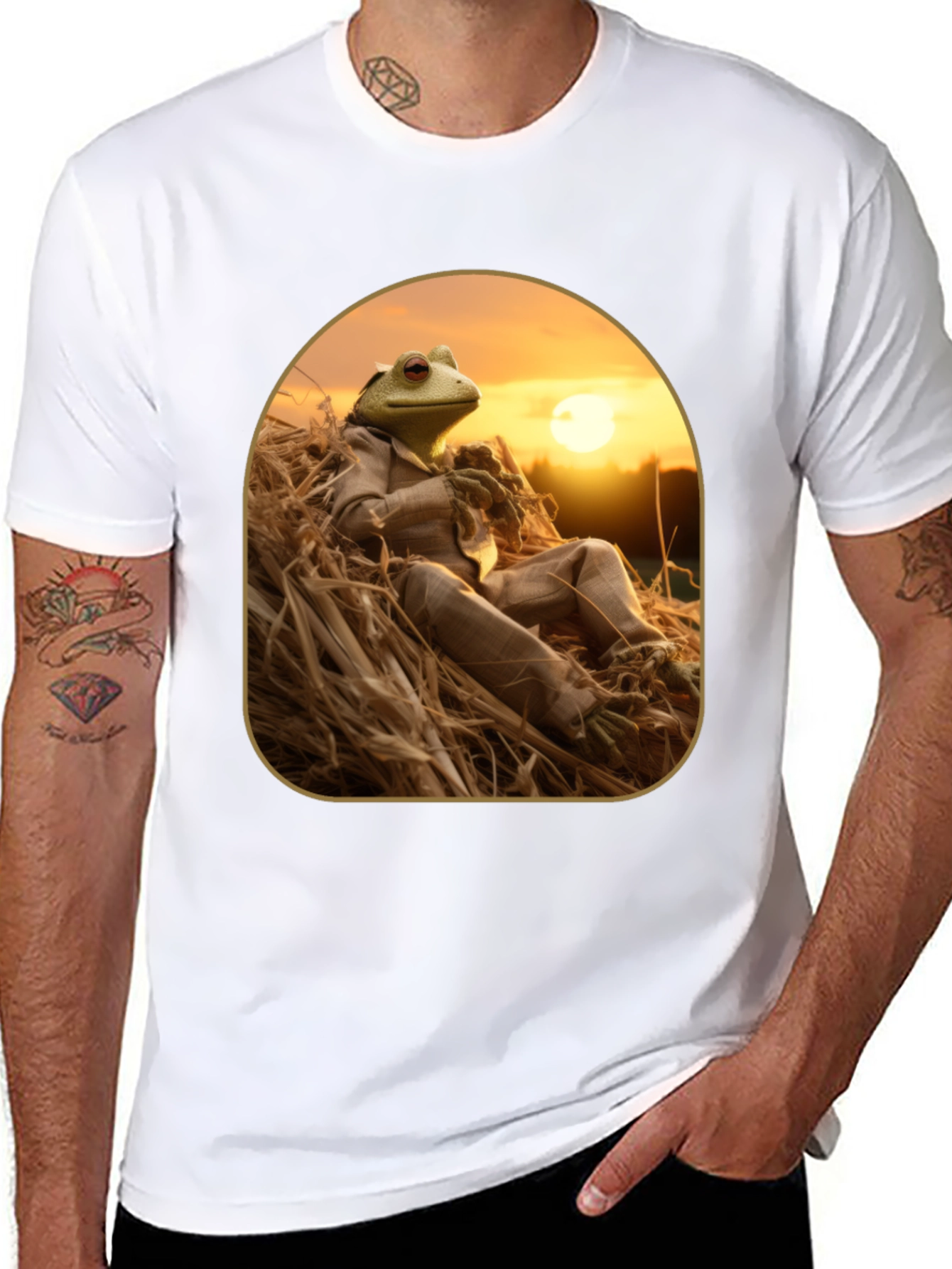 Frog in Suit Graphic T-Shirt - Relaxed Nature Style