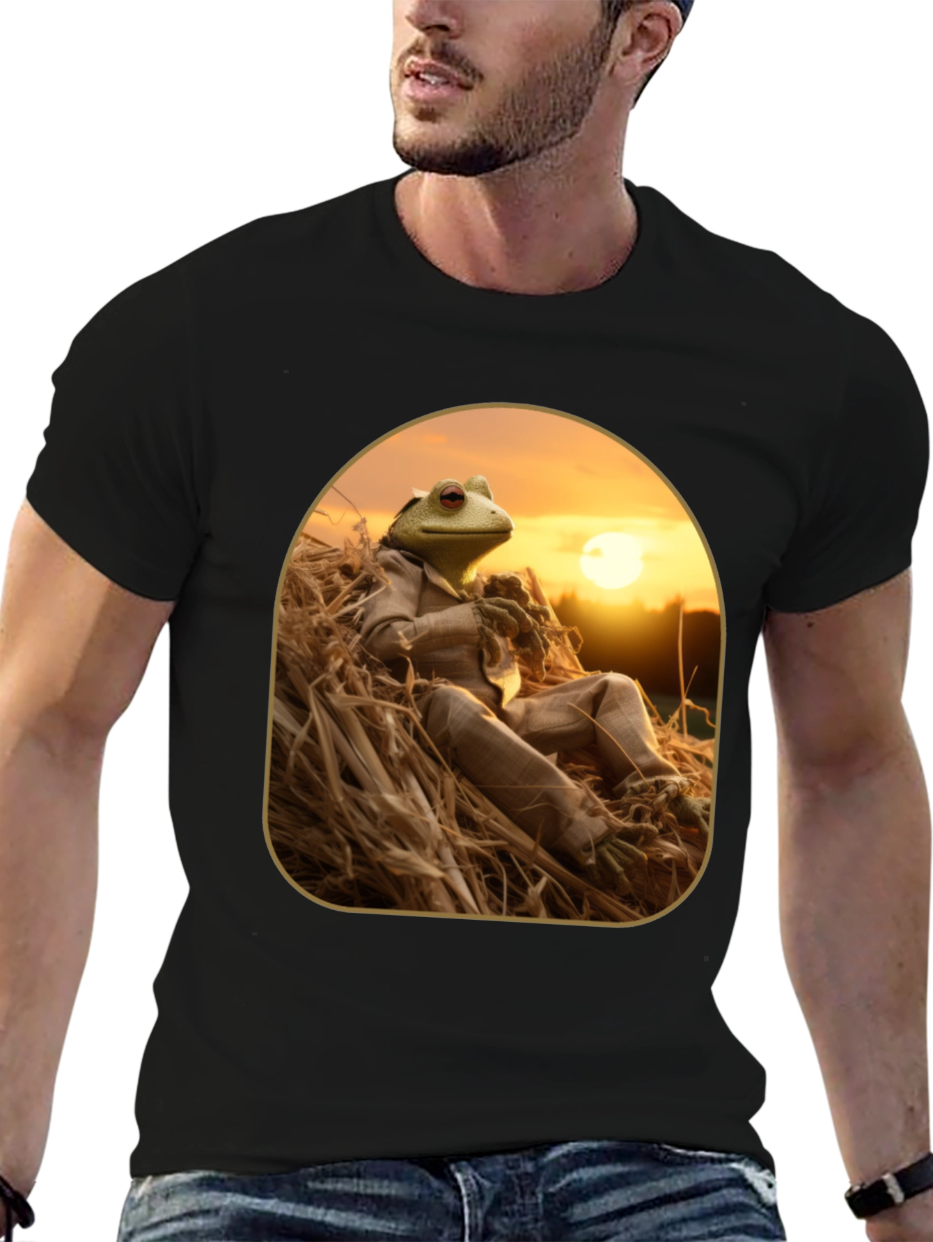 Frog in Suit Graphic T-Shirt - Relaxed Nature Style