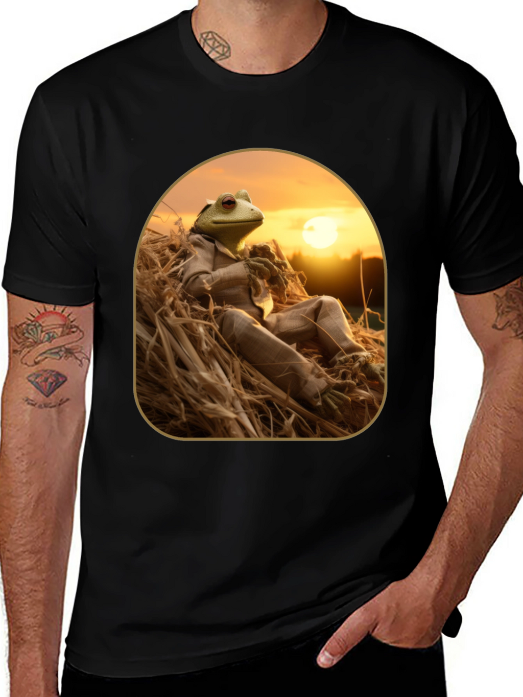 Frog in Suit Graphic T-Shirt - Relaxed Nature Style