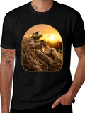 Frog in Suit Graphic T-Shirt - Relaxed Nature Style