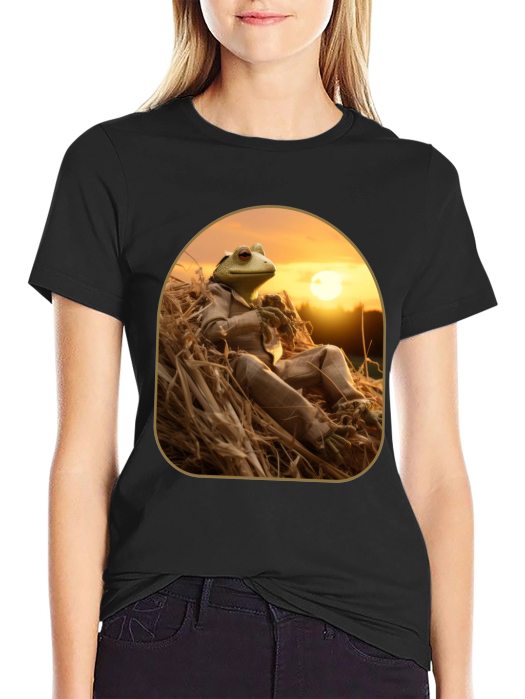 Frog in Suit Graphic T-Shirt - Relaxed Nature Style