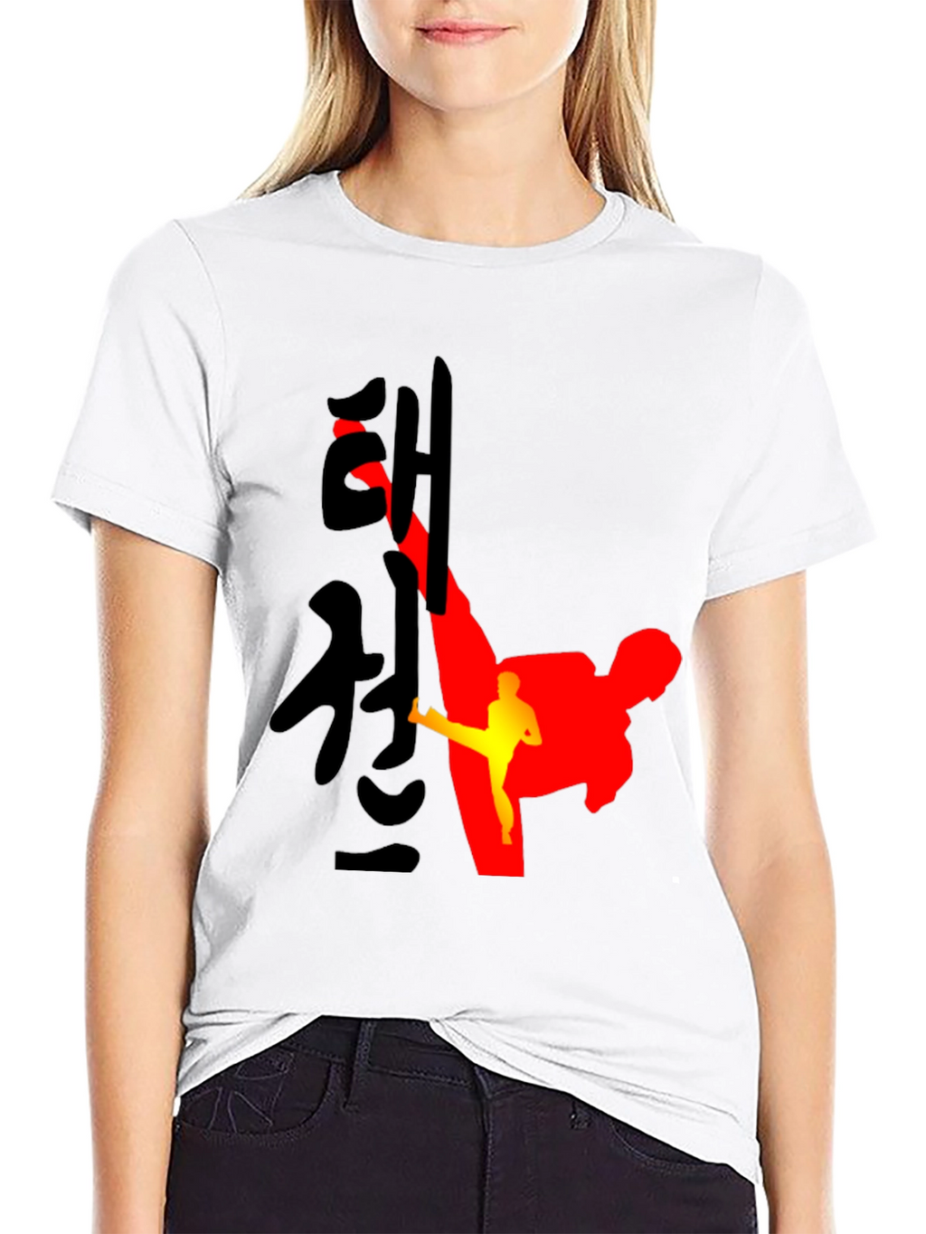 Taekwondo Silhouette Graphic Tee - Martial Arts Shirt
