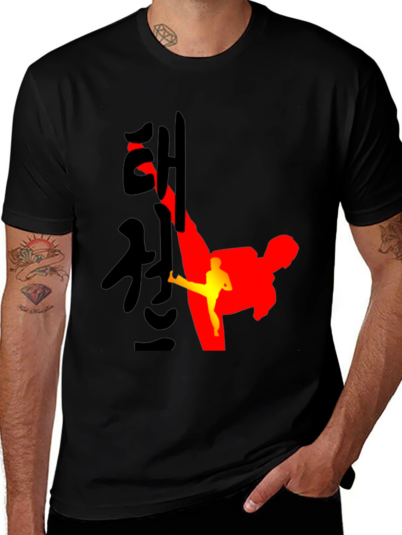 Taekwondo Silhouette Graphic Tee - Martial Arts Shirt
