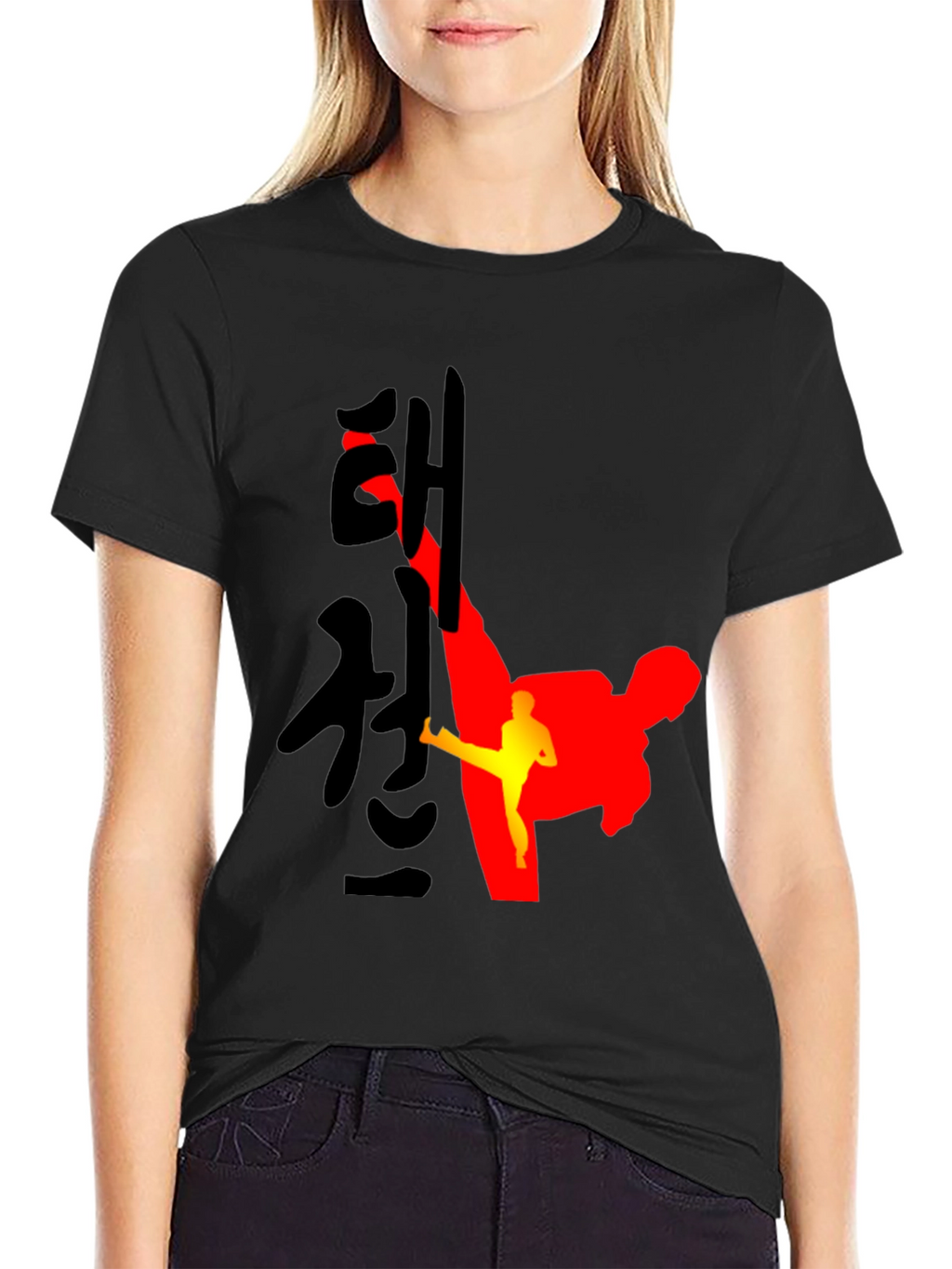 Taekwondo Silhouette Graphic Tee - Martial Arts Shirt