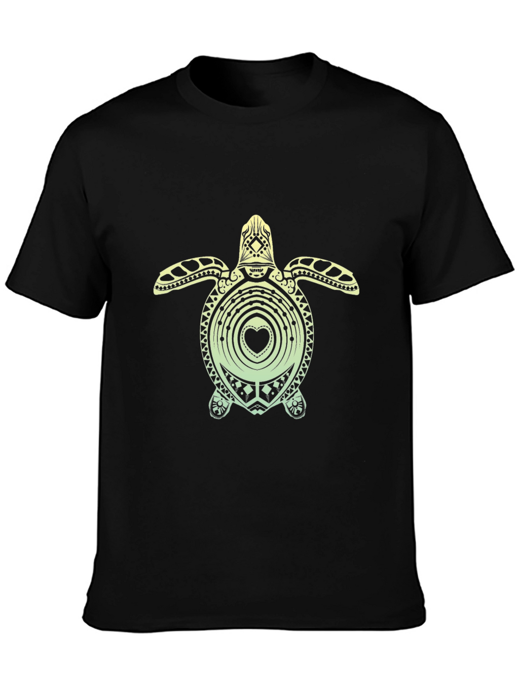 Turtle Heart Graphic Tee - Black Unisex T-Shirt