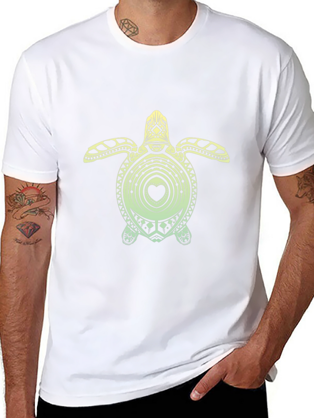 Turtle Heart Graphic Tee - Black Unisex T-Shirt