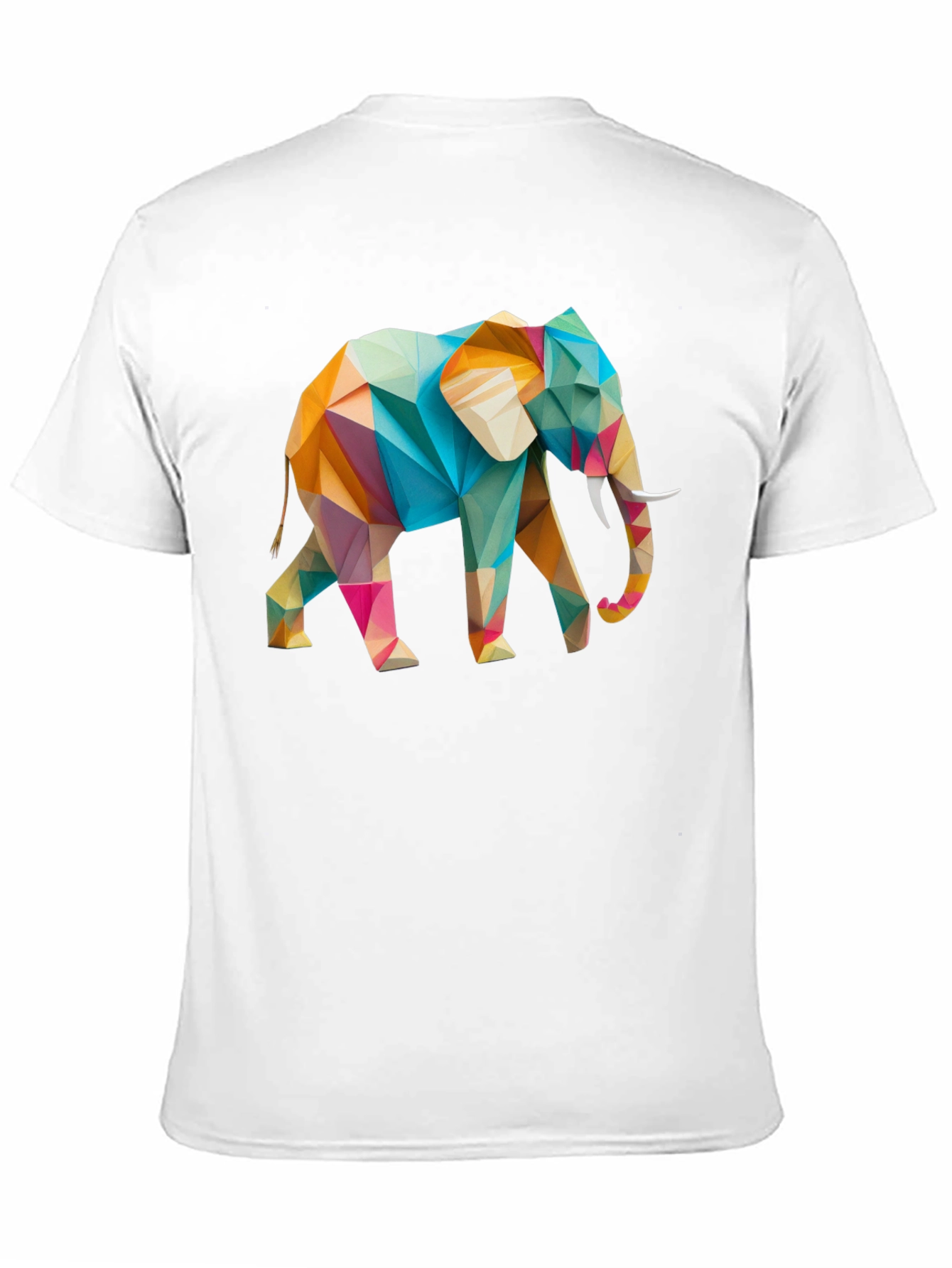 Geometric Elephant Graphic Black T-Shirt