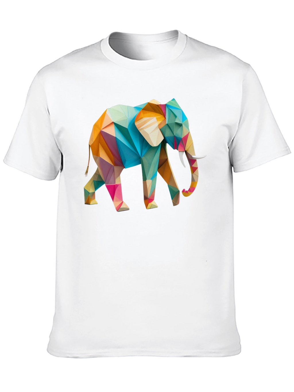 Geometric Elephant Graphic Black T-Shirt