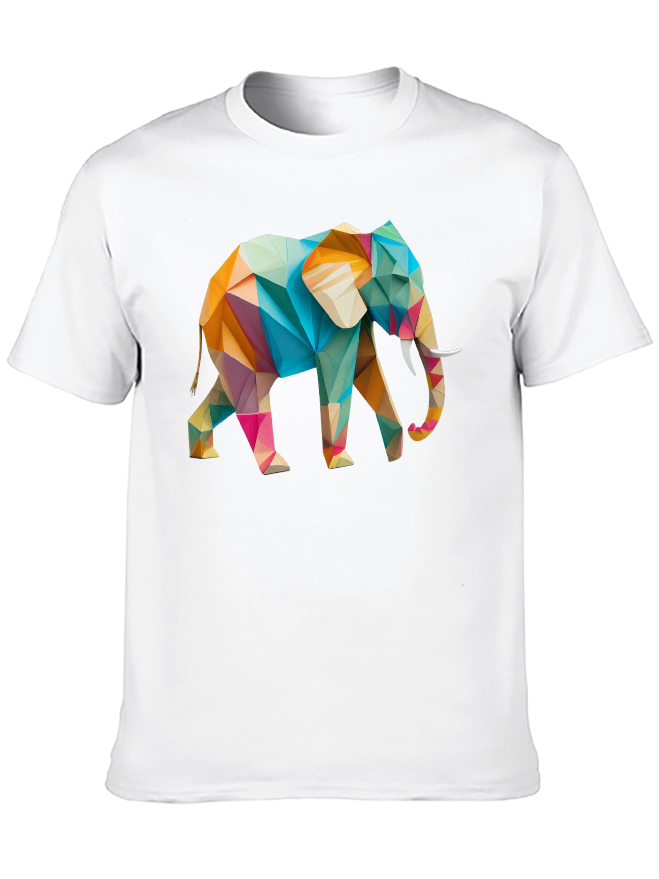 Geometric Elephant Graphic Black T-Shirt